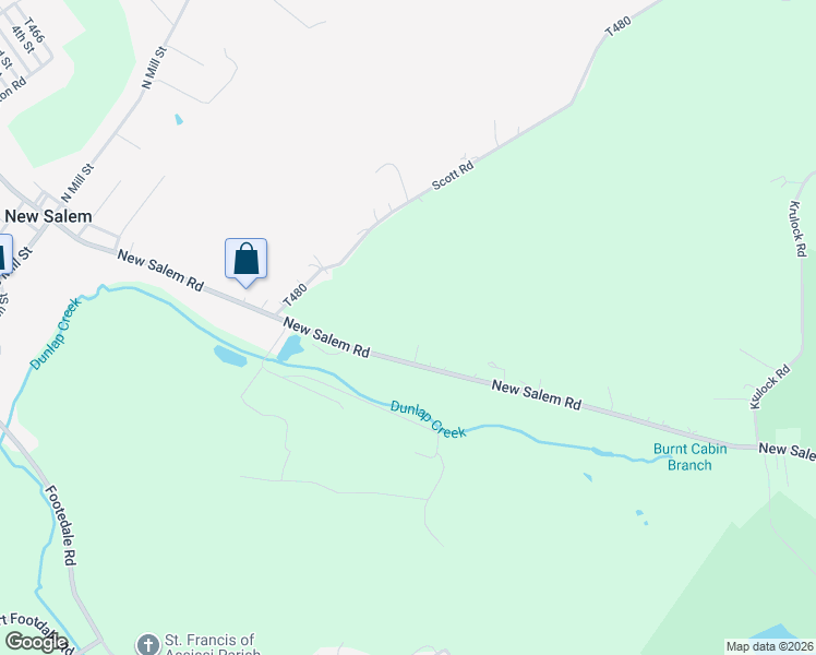 map of restaurants, bars, coffee shops, grocery stores, and more near 958 New Salem Road in New Salem