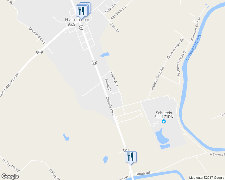 map of restaurants, bars, coffee shops, grocery stores, and more near 26 Antler Lane in New Oxford