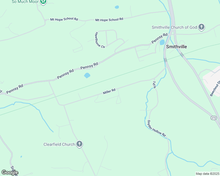 map of restaurants, bars, coffee shops, grocery stores, and more near 99 Miller Road in Willow Street