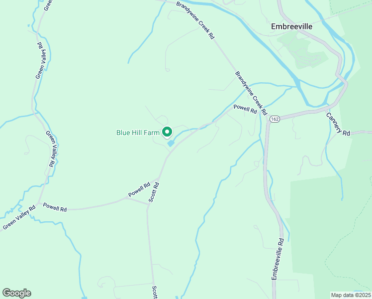 map of restaurants, bars, coffee shops, grocery stores, and more near 1502 Powell Road in Coatesville