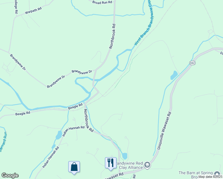 map of restaurants, bars, coffee shops, grocery stores, and more near 181 Bragg Hill Road in West Chester