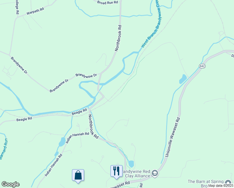 map of restaurants, bars, coffee shops, grocery stores, and more near 181 Bragg Hill Road in West Chester