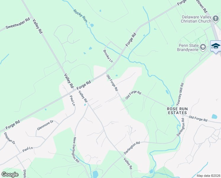 map of restaurants, bars, coffee shops, grocery stores, and more near 552 Old Forge Road in Media