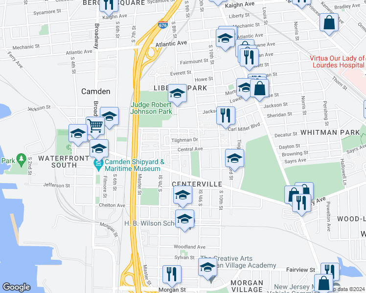 map of restaurants, bars, coffee shops, grocery stores, and more near in Camden