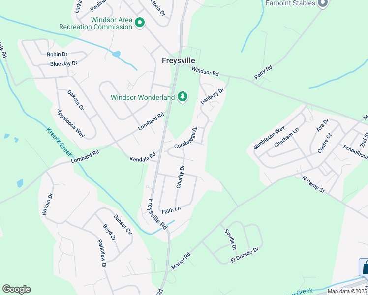 map of restaurants, bars, coffee shops, grocery stores, and more near 205 Cambridge Drive in Red Lion