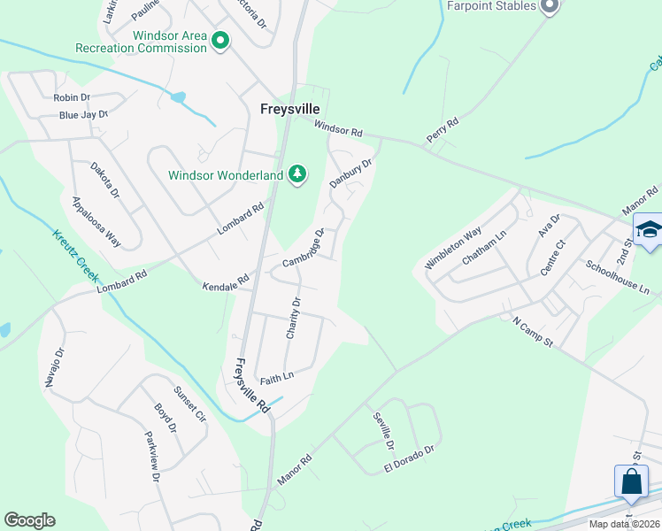 map of restaurants, bars, coffee shops, grocery stores, and more near 560 Nantucket Drive in Red Lion