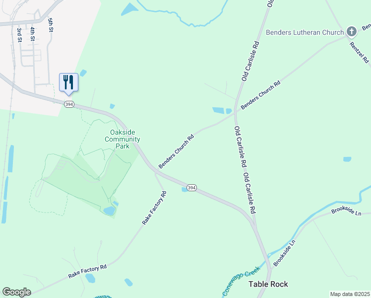map of restaurants, bars, coffee shops, grocery stores, and more near 65 Benders Church Road in Biglerville