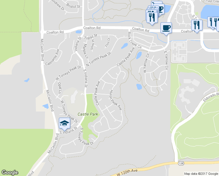 map of restaurants, bars, coffee shops, grocery stores, and more near 1 Sandstone Way in Superior