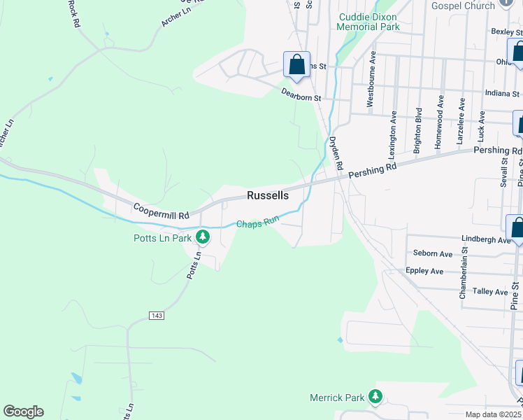 map of restaurants, bars, coffee shops, grocery stores, and more near in Russells
