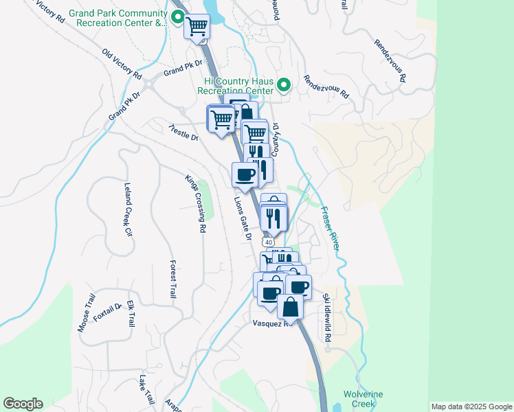 map of restaurants, bars, coffee shops, grocery stores, and more near 78521-78663 Main Street in Winter Park