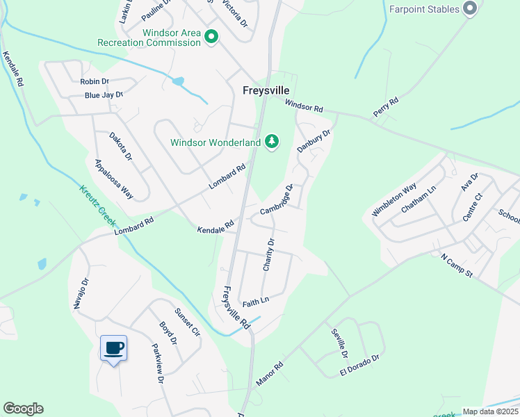 map of restaurants, bars, coffee shops, grocery stores, and more near 150 Cambridge Drive in Red Lion