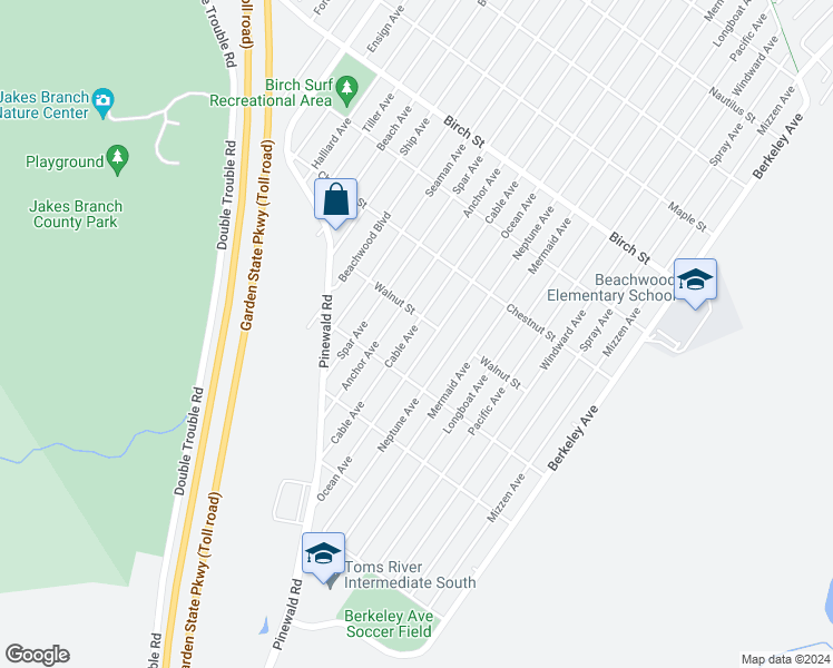map of restaurants, bars, coffee shops, grocery stores, and more near 1213 Cable Avenue in Beachwood