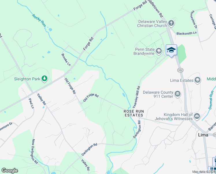 map of restaurants, bars, coffee shops, grocery stores, and more near 409 Wedgewood Lane in Media