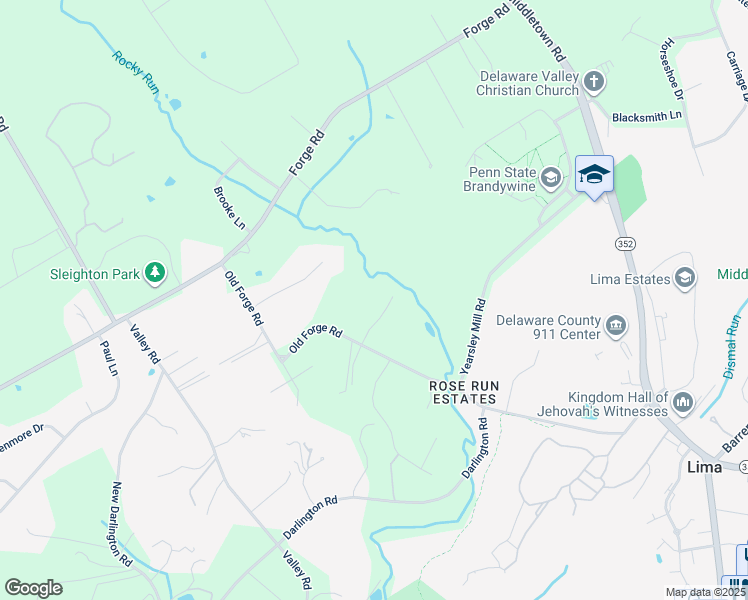 map of restaurants, bars, coffee shops, grocery stores, and more near 409 Wedgewood Lane in Media