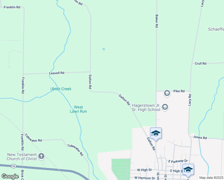 map of restaurants, bars, coffee shops, grocery stores, and more near 6447 Dalton Road in Hagerstown