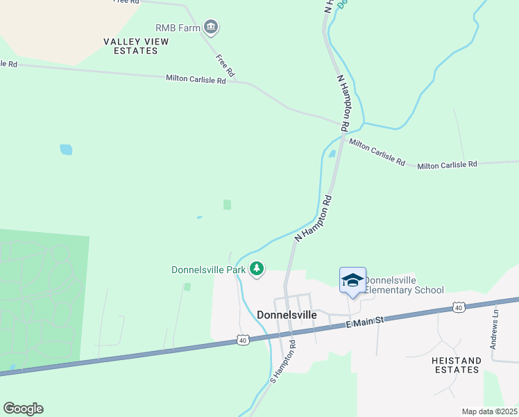 map of restaurants, bars, coffee shops, grocery stores, and more near 235 North Hampton Road in Donnelsville