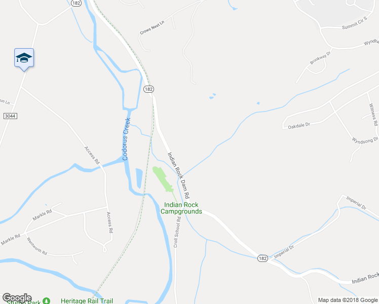 map of restaurants, bars, coffee shops, grocery stores, and more near 575 Indian Rock Dam Road in York
