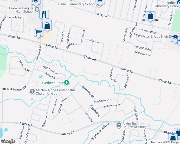 map of restaurants, bars, coffee shops, grocery stores, and more near 1524 Tall Meadows Drive in Columbus