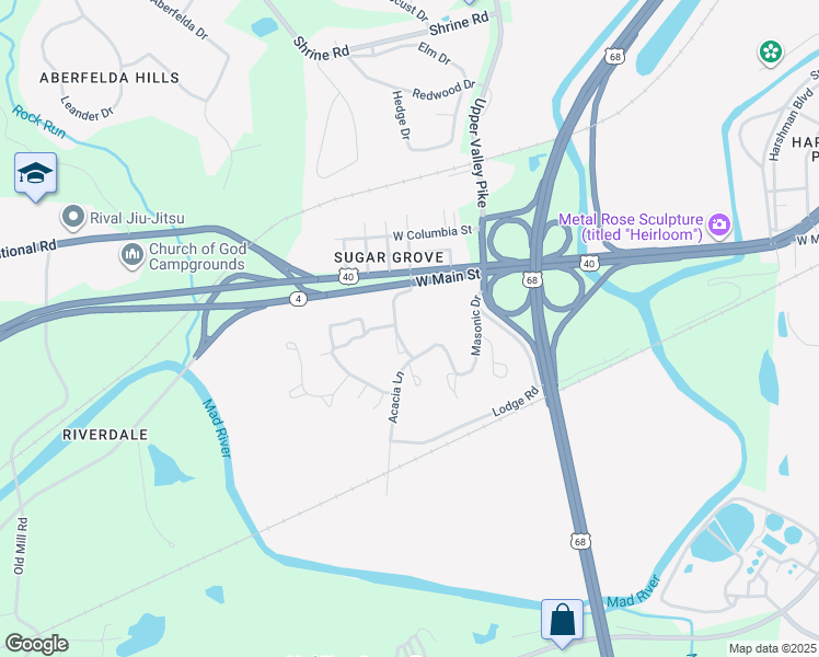 map of restaurants, bars, coffee shops, grocery stores, and more near 7 Masonic Drive in Springfield