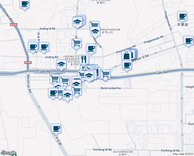 map of restaurants, bars, coffee shops, grocery stores, and more near in 