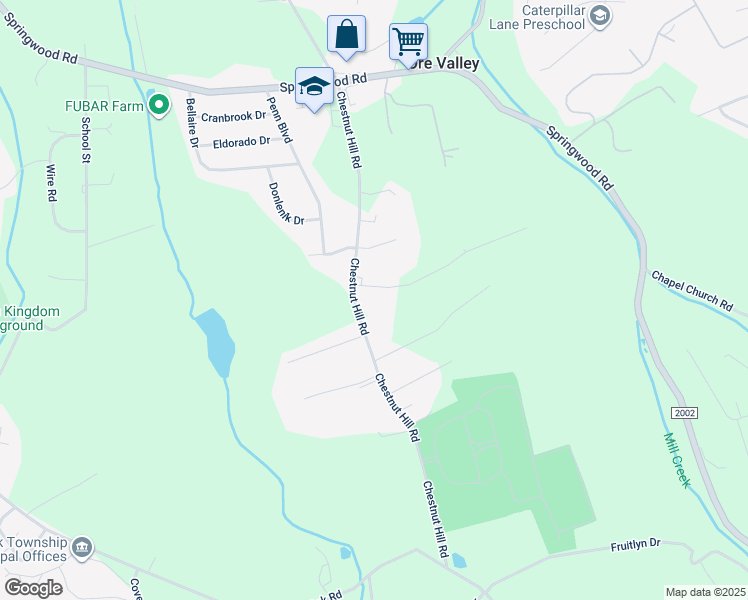 map of restaurants, bars, coffee shops, grocery stores, and more near 390 Chestnut Hill Road in York