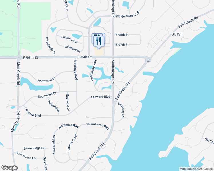 map of restaurants, bars, coffee shops, grocery stores, and more near 10551 Marlin Court in Indianapolis