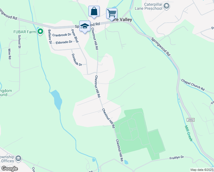 map of restaurants, bars, coffee shops, grocery stores, and more near 390 Chestnut Hill Road in York