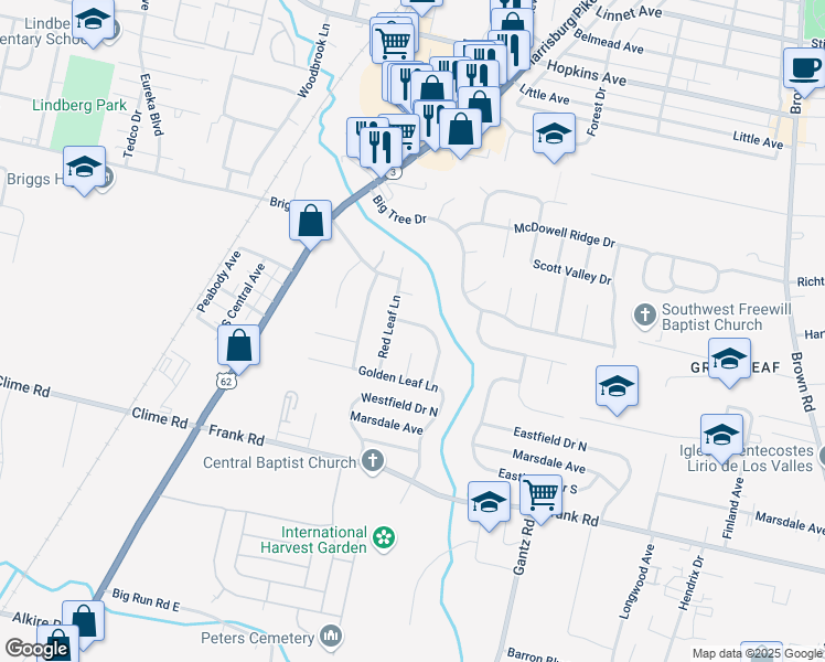 map of restaurants, bars, coffee shops, grocery stores, and more near 2169 Summer Breeze Drive in Columbus