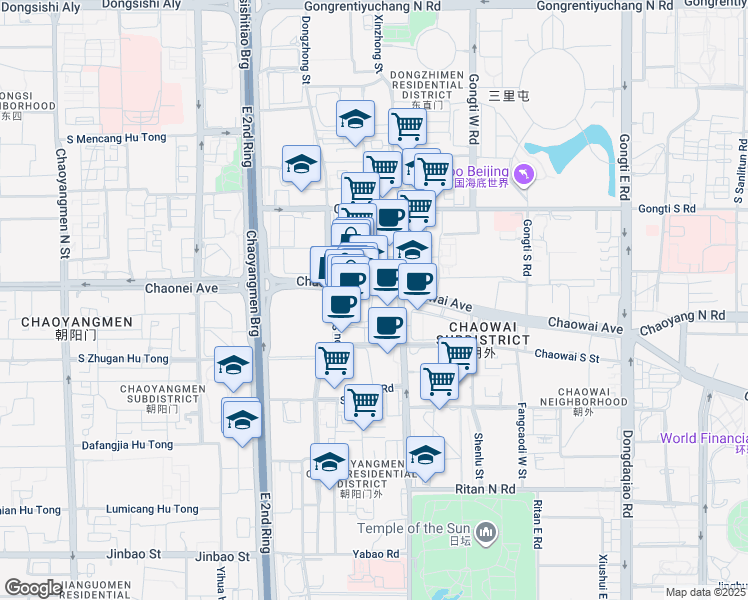 map of restaurants, bars, coffee shops, grocery stores, and more near in 
