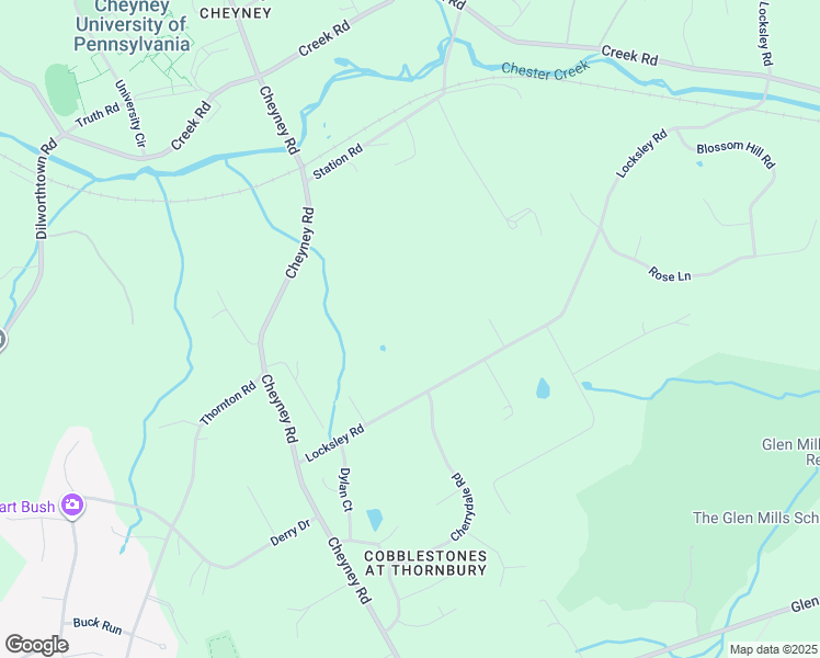 map of restaurants, bars, coffee shops, grocery stores, and more near 179 Locksley Road in Glen Mills