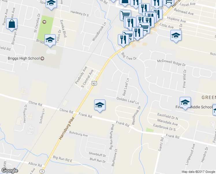 map of restaurants, bars, coffee shops, grocery stores, and more near 2288 Autumn Village Court in Columbus