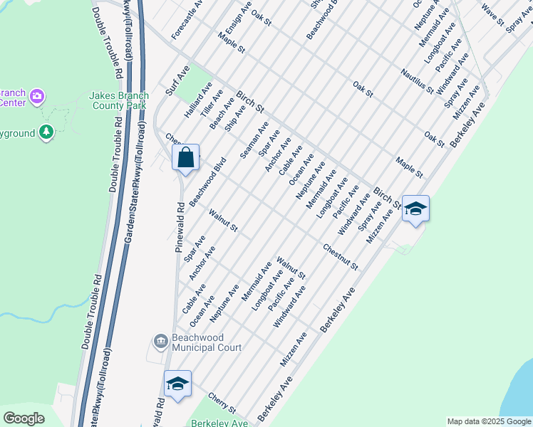 map of restaurants, bars, coffee shops, grocery stores, and more near 1108 Ocean Avenue in Beachwood