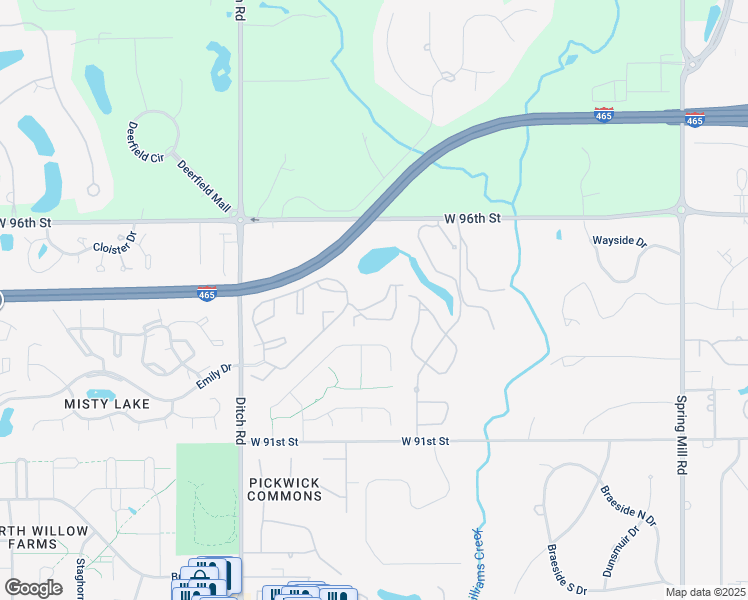 map of restaurants, bars, coffee shops, grocery stores, and more near 1025 Tennis Court Circle in Indianapolis
