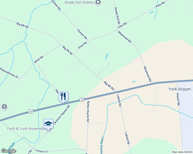 map of restaurants, bars, coffee shops, grocery stores, and more near 129 Big Mount Road in Thomasville