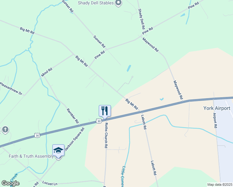 map of restaurants, bars, coffee shops, grocery stores, and more near 129 Big Mount Road in Thomasville