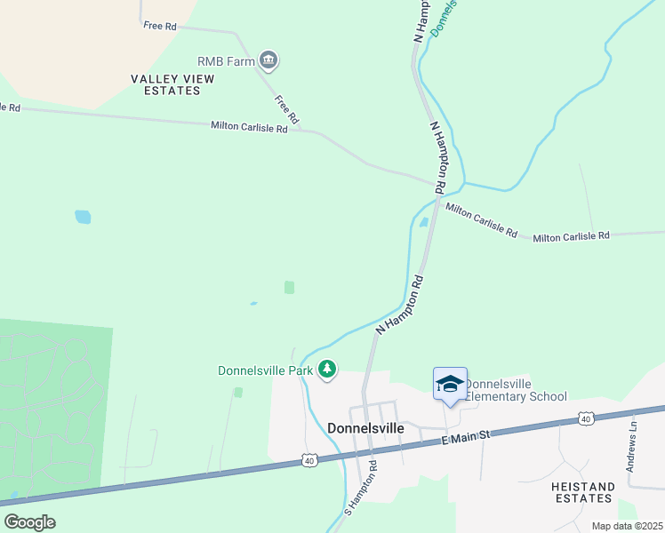 map of restaurants, bars, coffee shops, grocery stores, and more near 235 North Hampton Road in Donnelsville