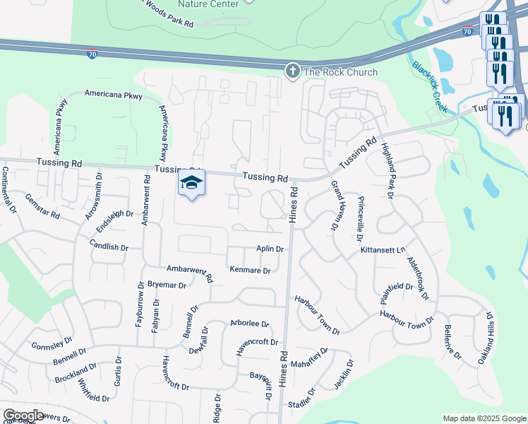 map of restaurants, bars, coffee shops, grocery stores, and more near 7 Jesse Trail in Reynoldsburg