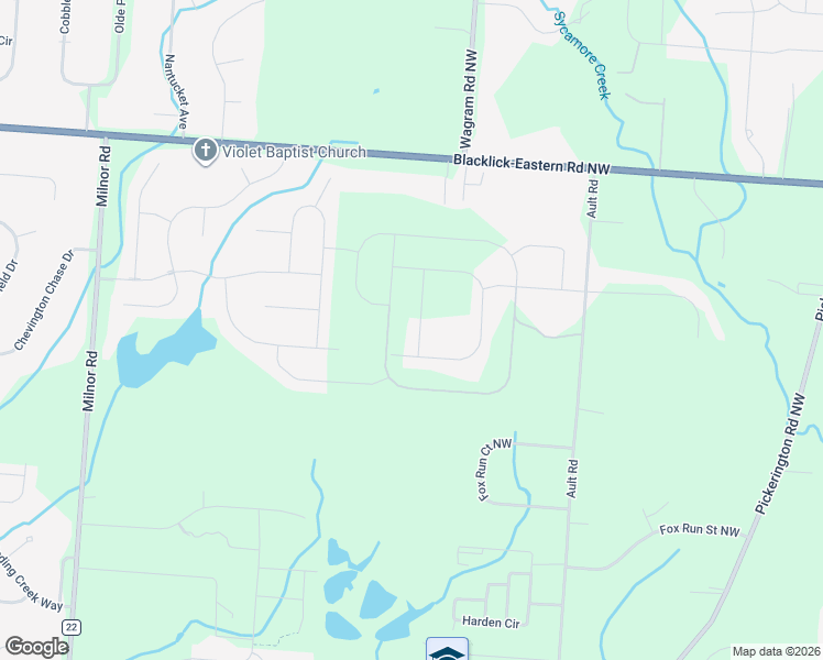 map of restaurants, bars, coffee shops, grocery stores, and more near 7540 Hastings Street in Pickerington