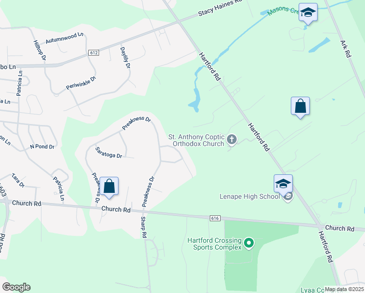 map of restaurants, bars, coffee shops, grocery stores, and more near 415 Pimlico Way in Mount Laurel Township