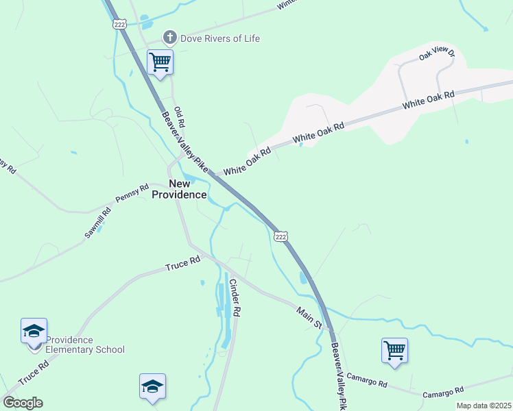 map of restaurants, bars, coffee shops, grocery stores, and more near 2017 Beaver Valley Pike in Strasburg
