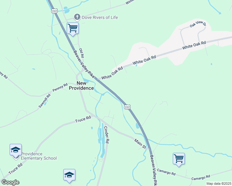 map of restaurants, bars, coffee shops, grocery stores, and more near 2017 Beaver Valley Pike in Strasburg