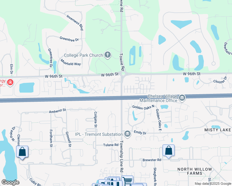 map of restaurants, bars, coffee shops, grocery stores, and more near 9459 Maple Way in Indianapolis