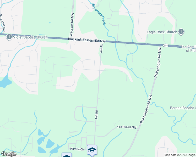 map of restaurants, bars, coffee shops, grocery stores, and more near 13152 Ault Road in Pickerington