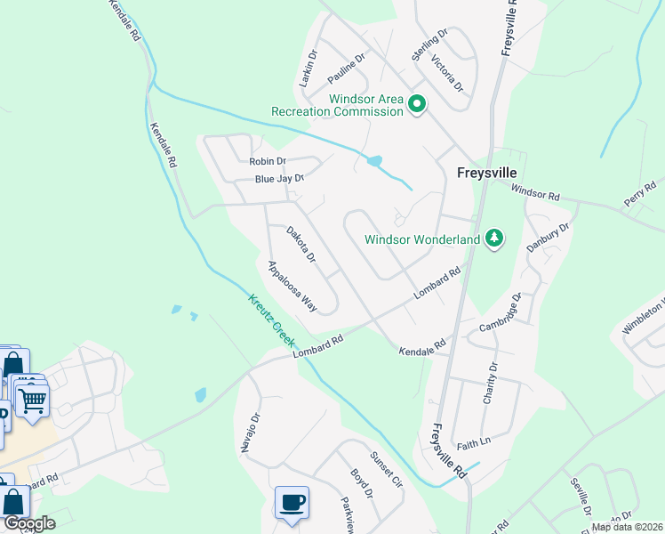 map of restaurants, bars, coffee shops, grocery stores, and more near 460 Appaloosa Way in Red Lion
