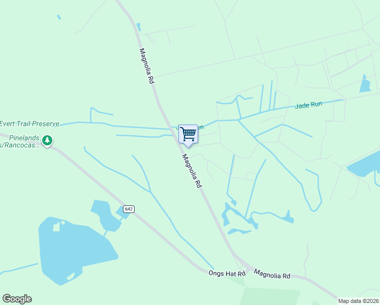 map of restaurants, bars, coffee shops, grocery stores, and more near 521 Magnolia Rd in Pemberton Township