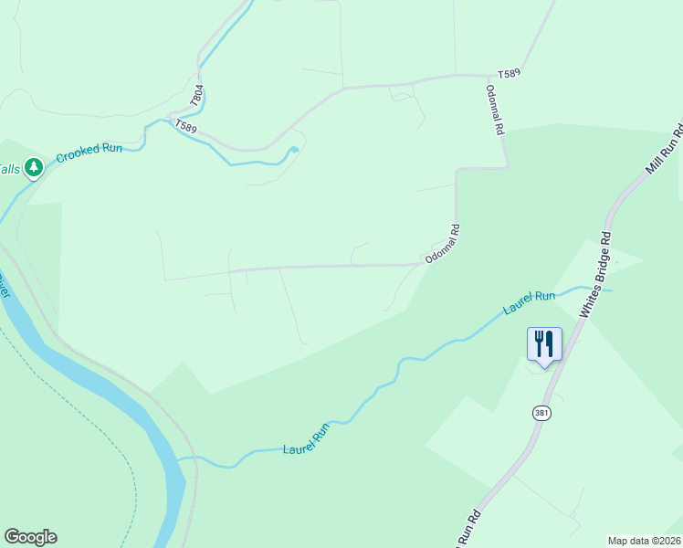map of restaurants, bars, coffee shops, grocery stores, and more near 287 Odonnal Road in Mill Run