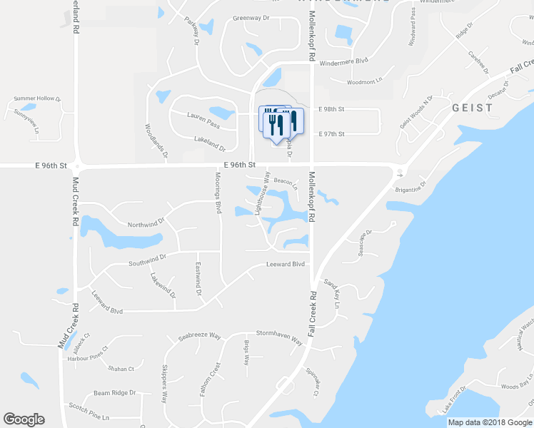 map of restaurants, bars, coffee shops, grocery stores, and more near 10431 Snapper Ct in Indianapolis