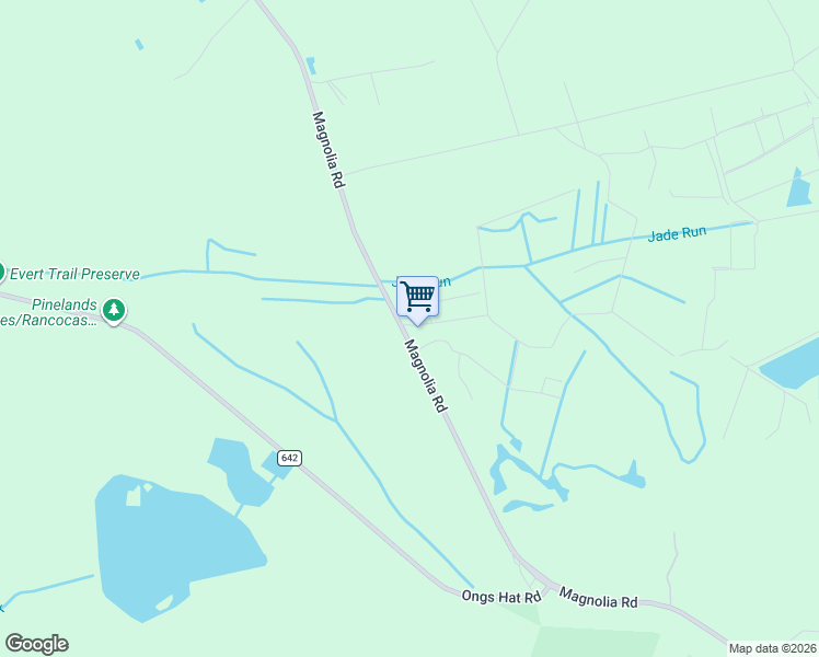 map of restaurants, bars, coffee shops, grocery stores, and more near 521 Magnolia Road in Pemberton Township
