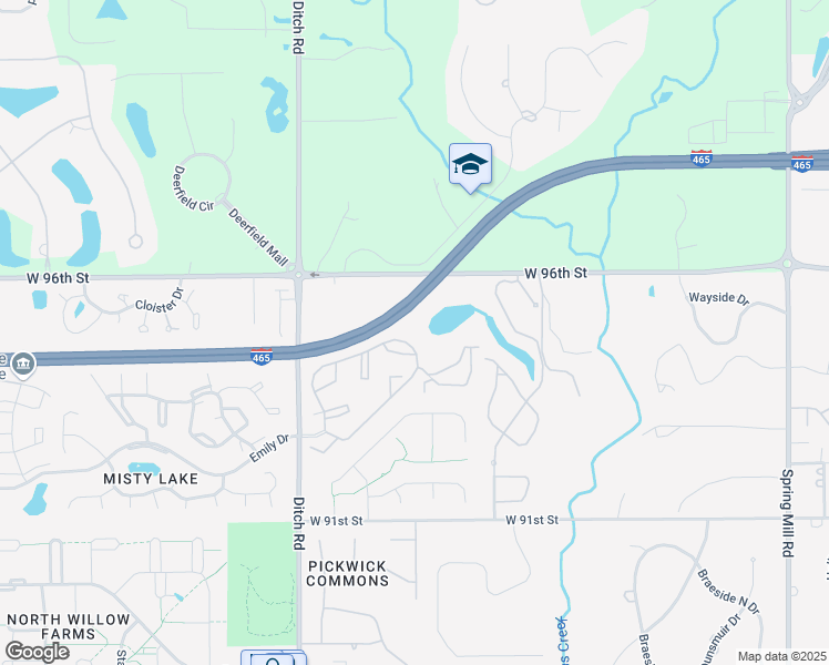 map of restaurants, bars, coffee shops, grocery stores, and more near 1130 Racquet Club North Drive in Indianapolis