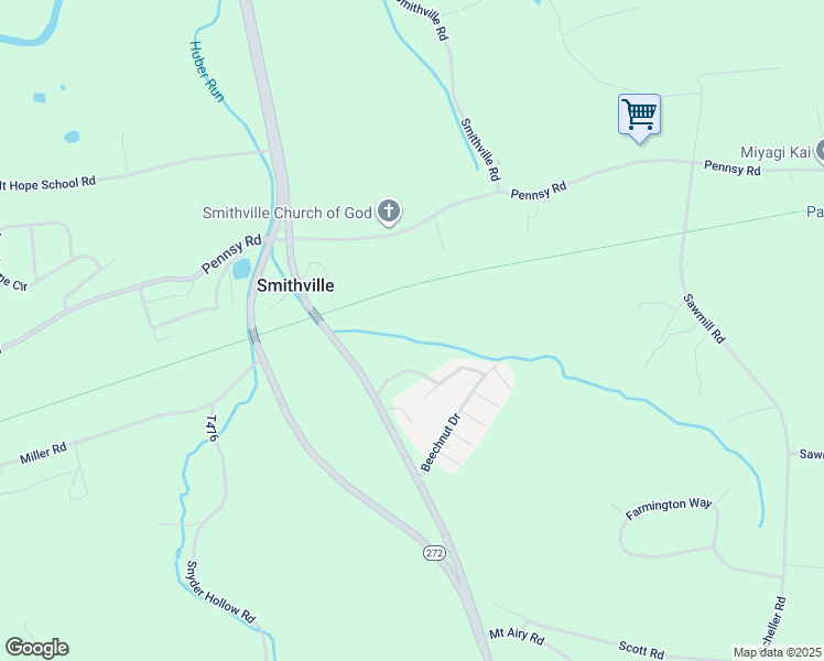 map of restaurants, bars, coffee shops, grocery stores, and more near 277 Lancaster Pike in New Providence